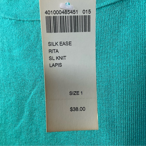 Chico’s Silk Ease Rita Sleeveless Knit Lapis; NWT; M/8 - Picture 3 of 9